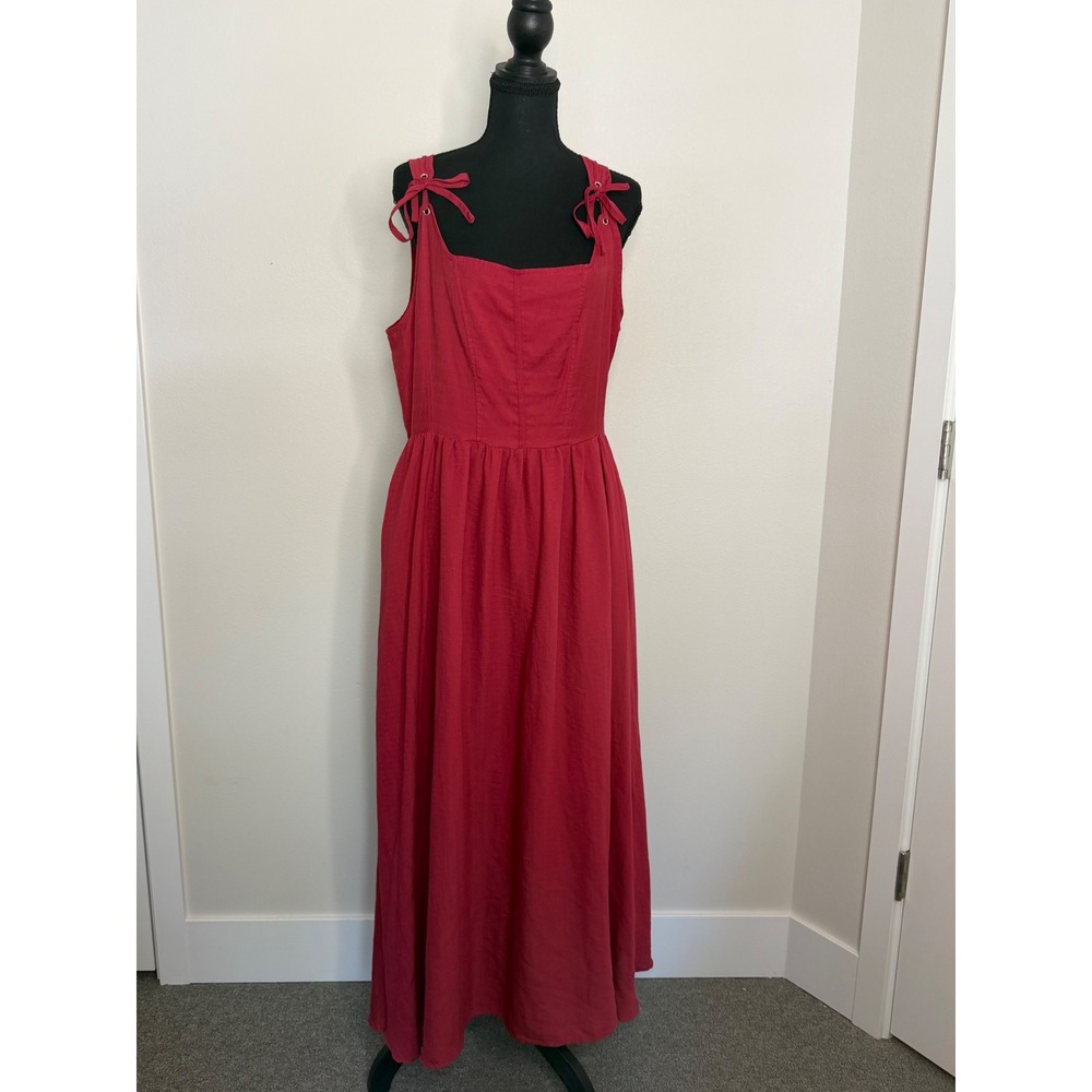 Scarlett Darkness Renaissance Burgundy Milk Maid Maxi Dress Sz XL
